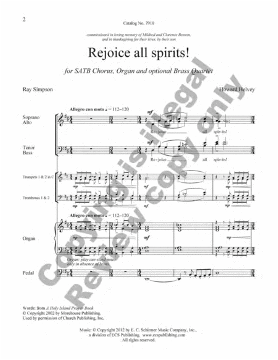 Rejoice all spirits! (Choral Score) image number null