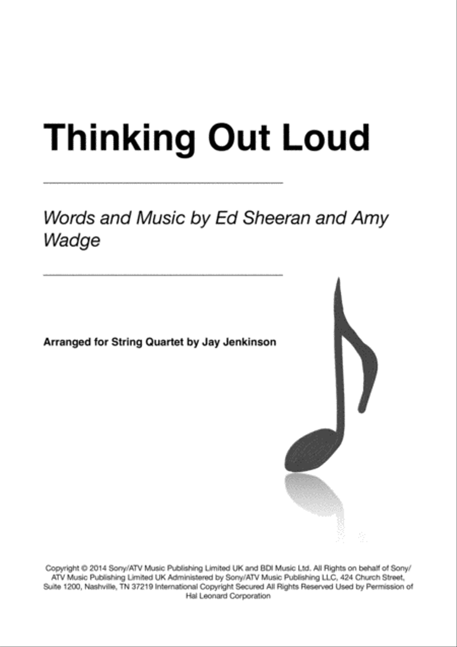 Thinking Out Loud String Quartet scores gallery preview page 1