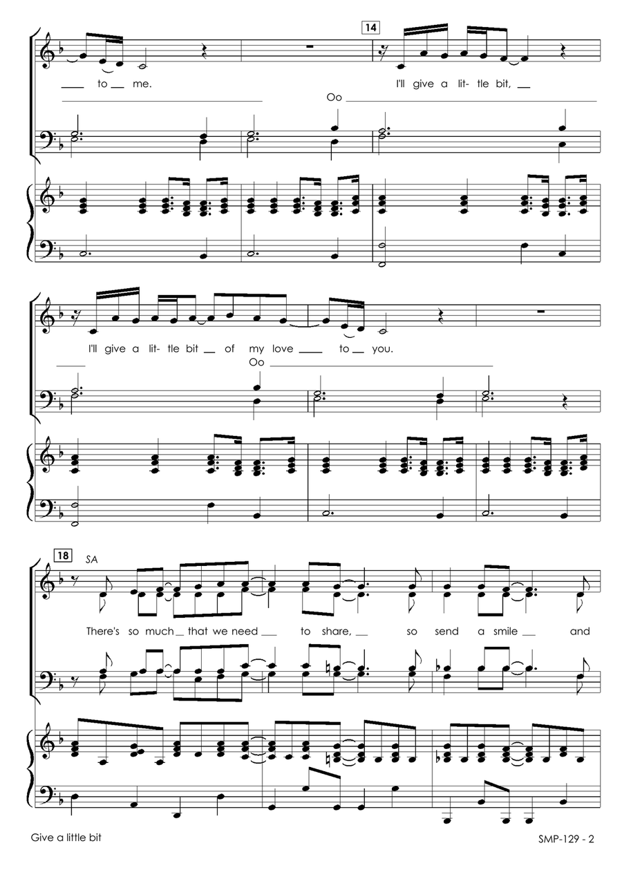 Give A Little Bit 4-Part scores gallery preview page 4