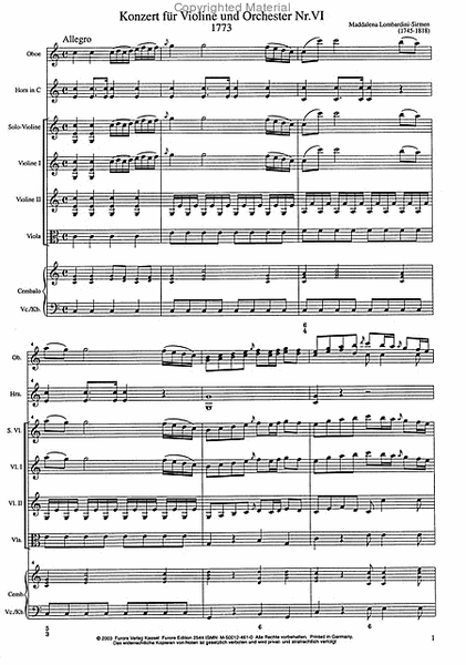 Konzert fur Violine und Orchester op. 3 Nr. 4 C-Dur