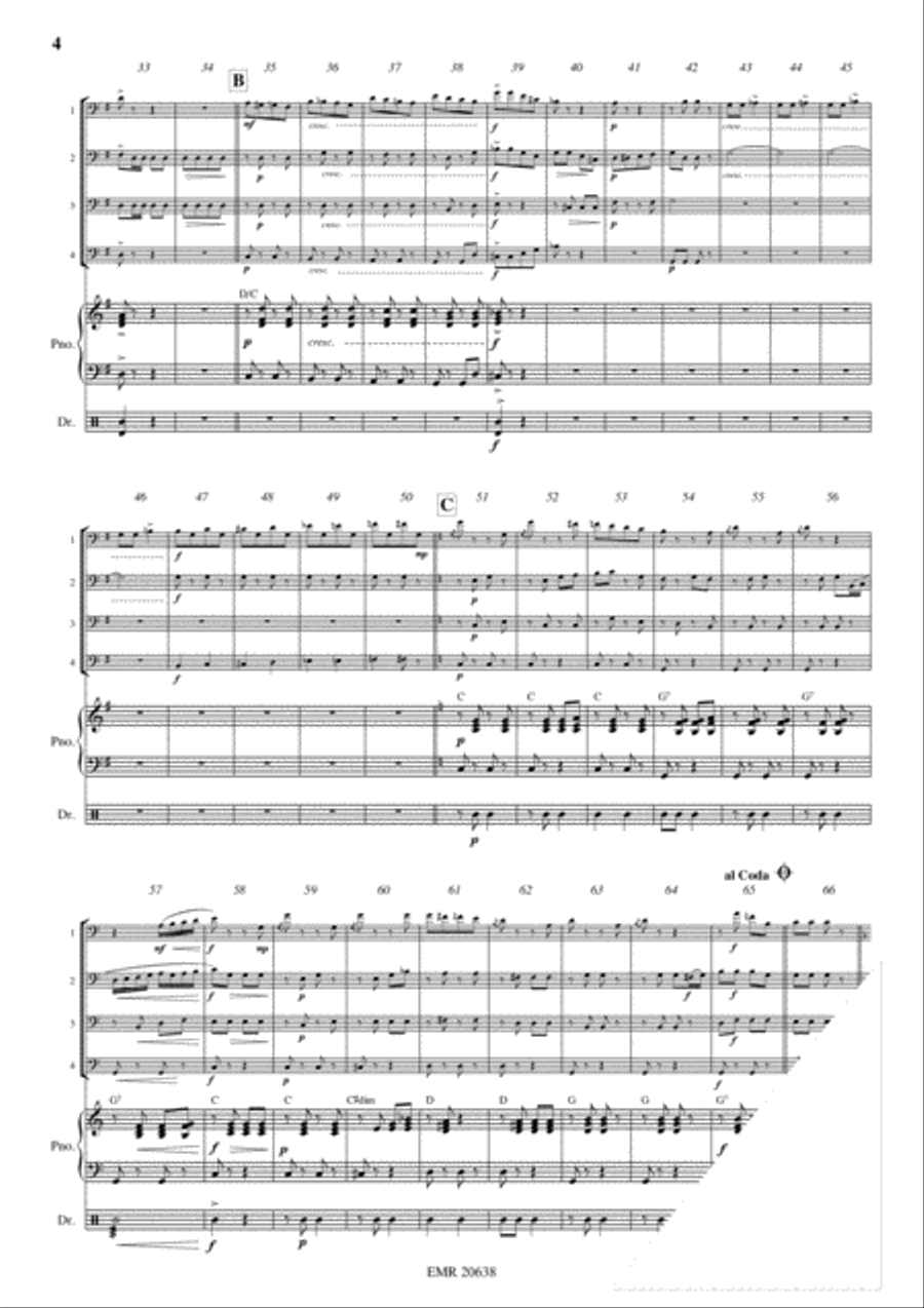 Tritsch-Tratsch Polka Trombone Quartet scores gallery preview page 4