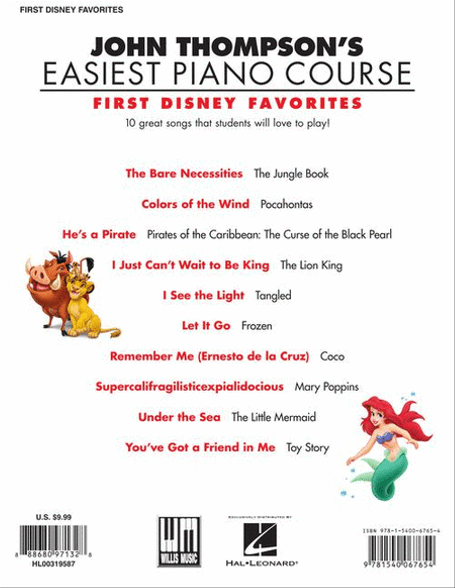 First Disney Favorites First Disney Favorites Easy Piano scores gallery preview page 7