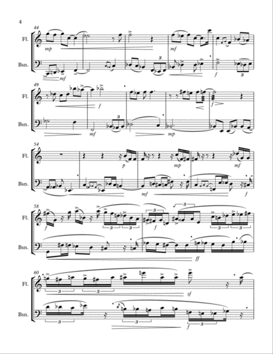 The Cursed Flute (Flautul blestemat) - duo for flute and bassoon Woodwind Duet scores gallery preview page 4