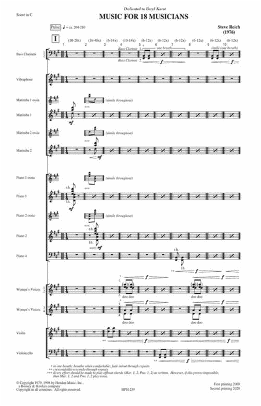 Music for 18 Musicians Study Score scores gallery preview page 16