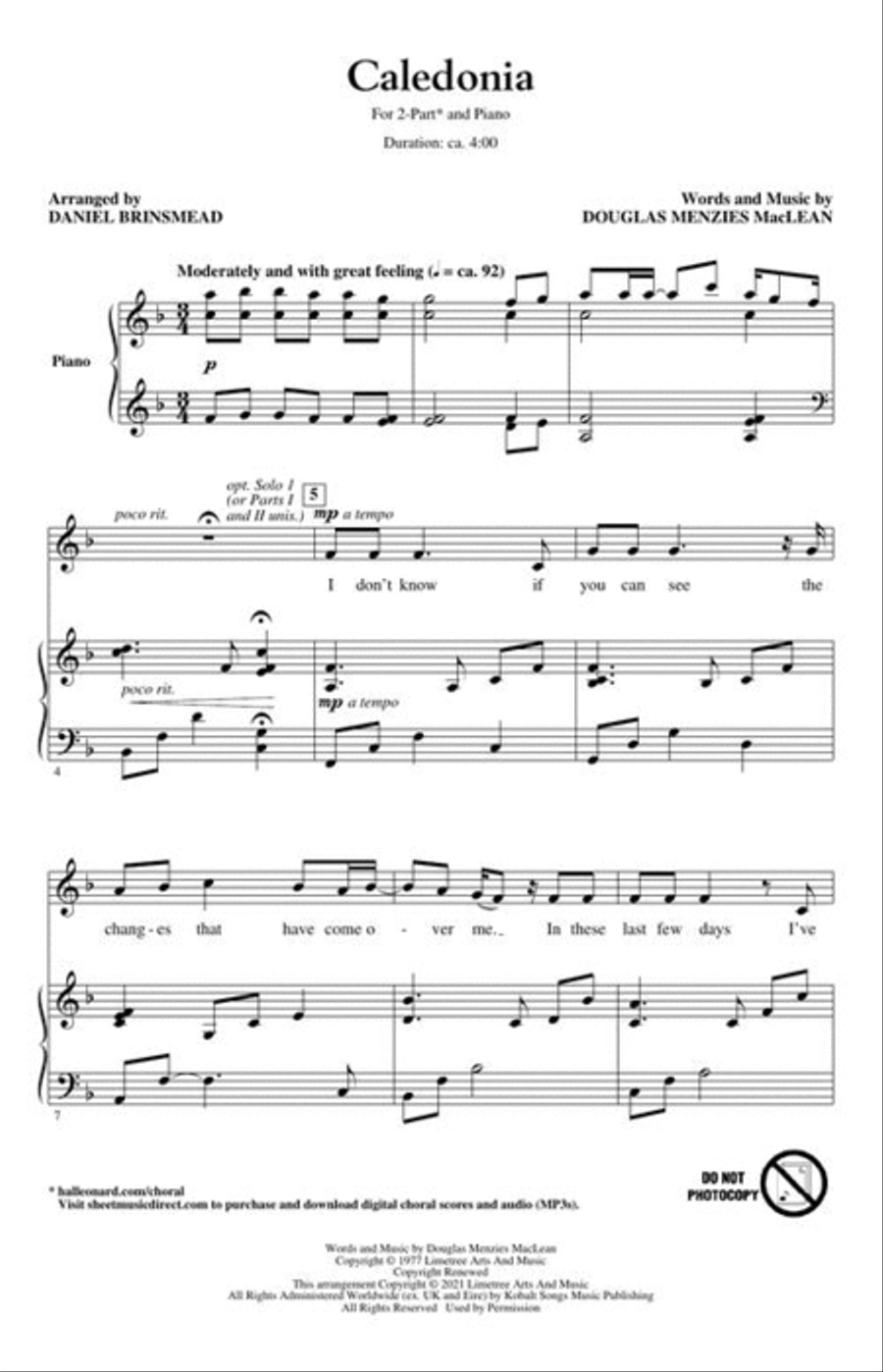 Caledonia Caledonia 2-Part scores gallery preview page 4