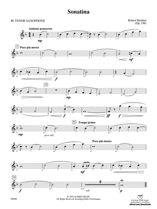 Sonatina: B-flat Tenor Saxophone