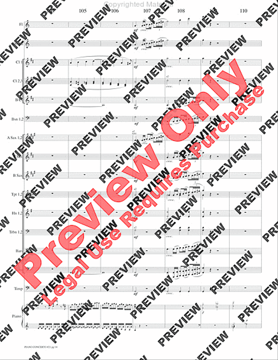 Piano Concerto No. 21, K. 467 (Movement I) Concert Band scores gallery preview page 17