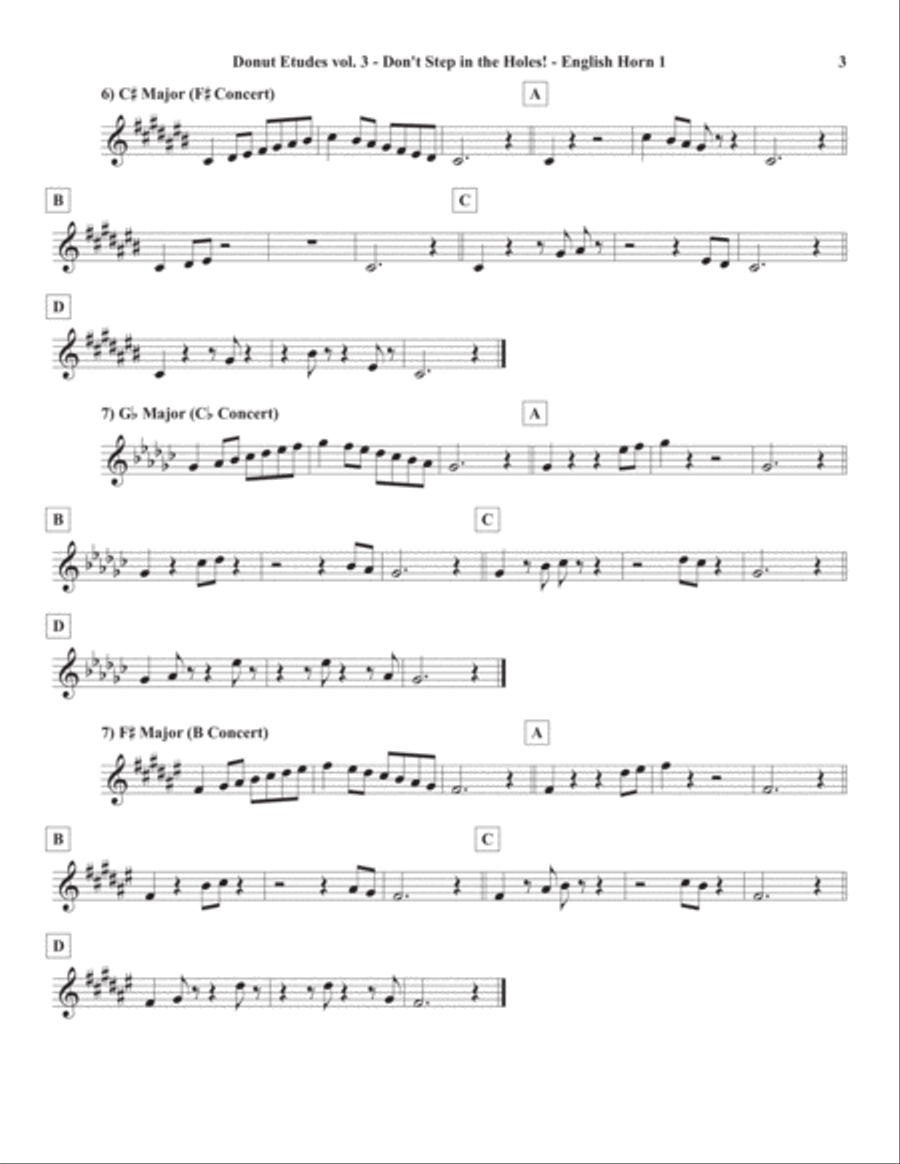 Donut Etudes vol. 3: Don’t Step in the Holes! – English Horn Quartet English Horn scores gallery preview page 6