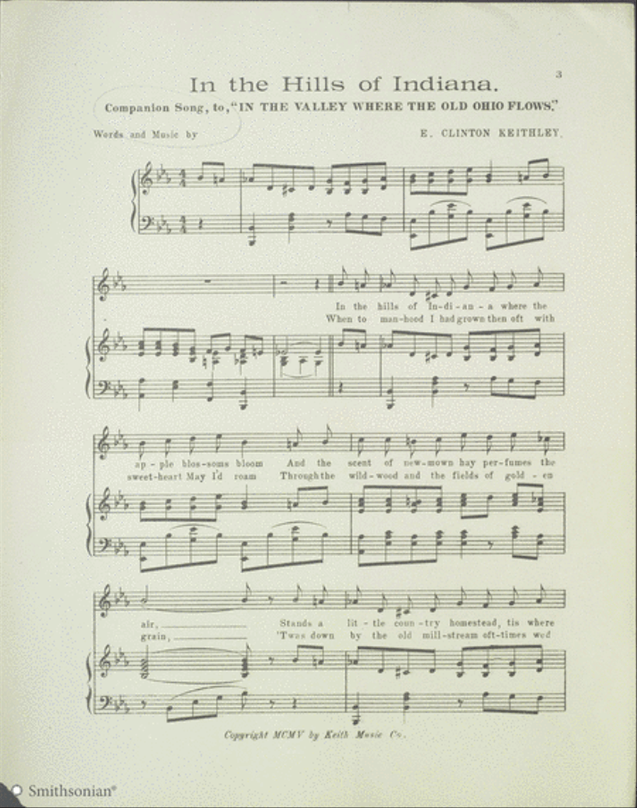 In The Hills of Indiana Piano, Vocal scores gallery preview page 2