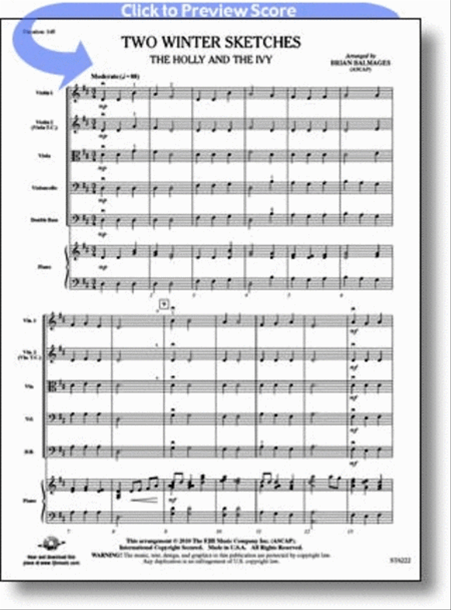 Two Winter Sketches String Orchestra scores gallery preview page 1