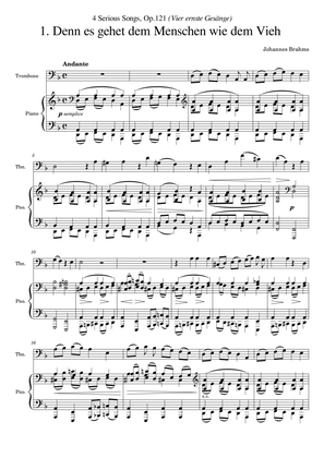 Brahms 4 serious songs - Trombone