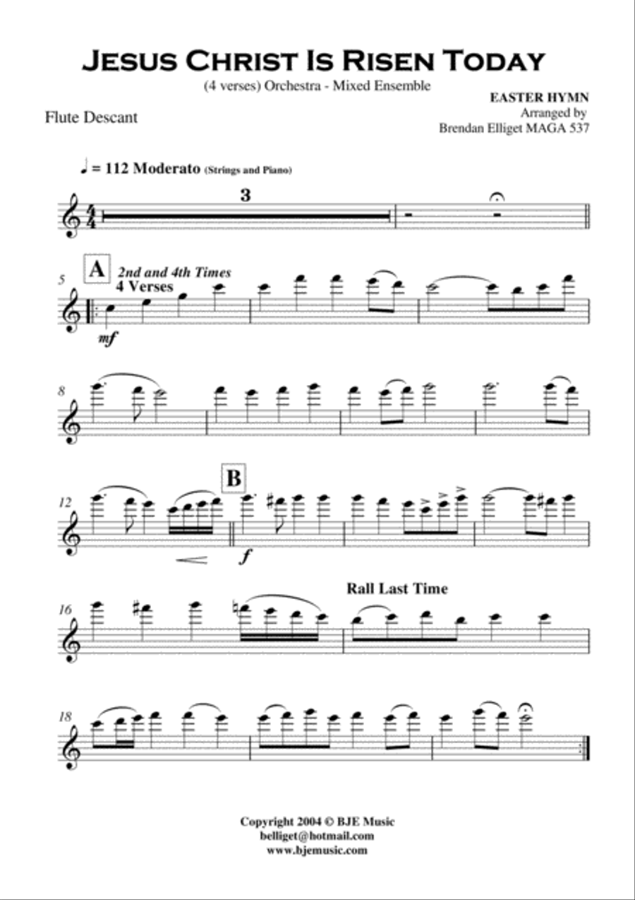 Jesus Christ Is Risen Today (Easter Hymn) - Orchestra or Mixed Ensemble Full Orchestra scores gallery preview page 2