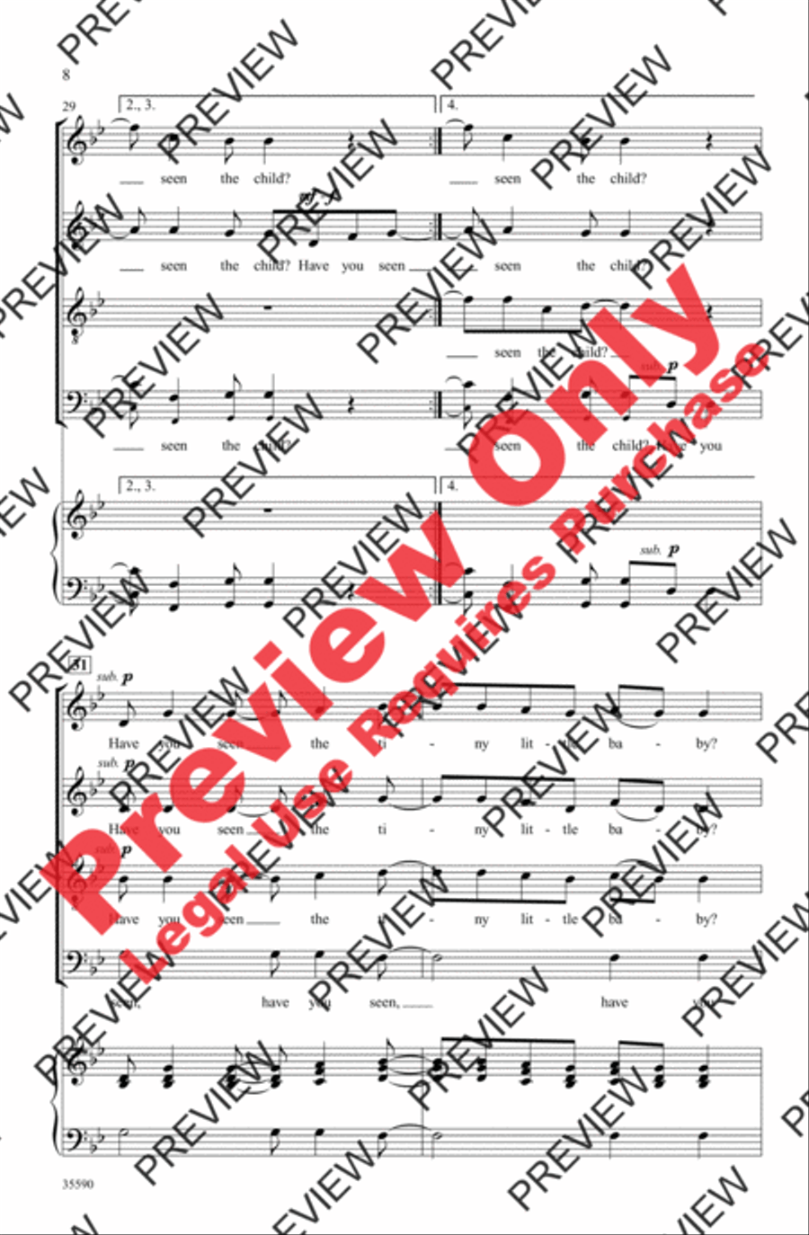 Have You Seen the Baby? 4-Part scores gallery preview page 8