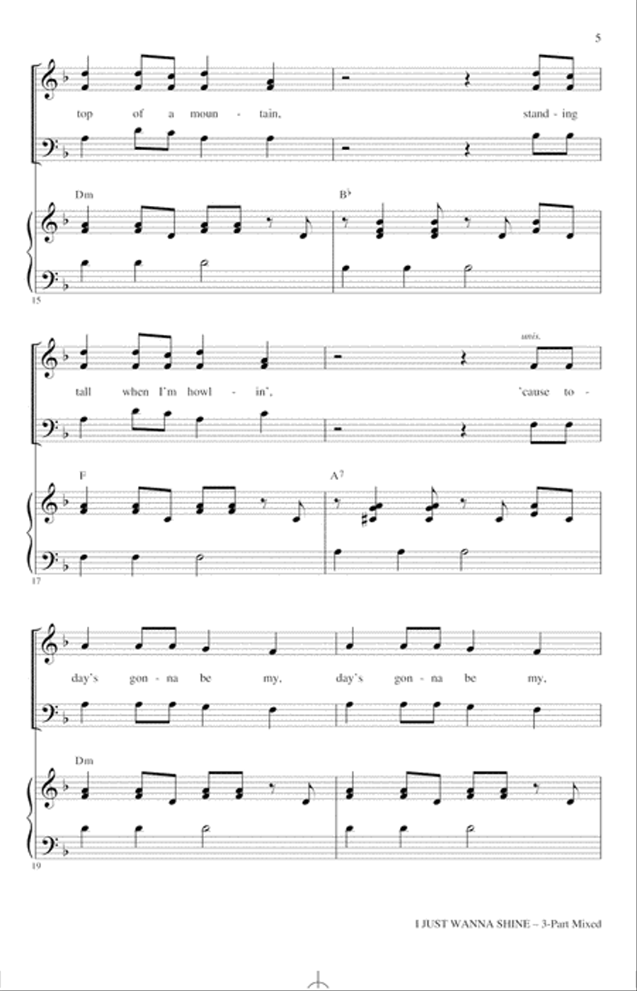 I Just Wanna Shine (arr. Mac Huff) 3-Part scores gallery preview page 3