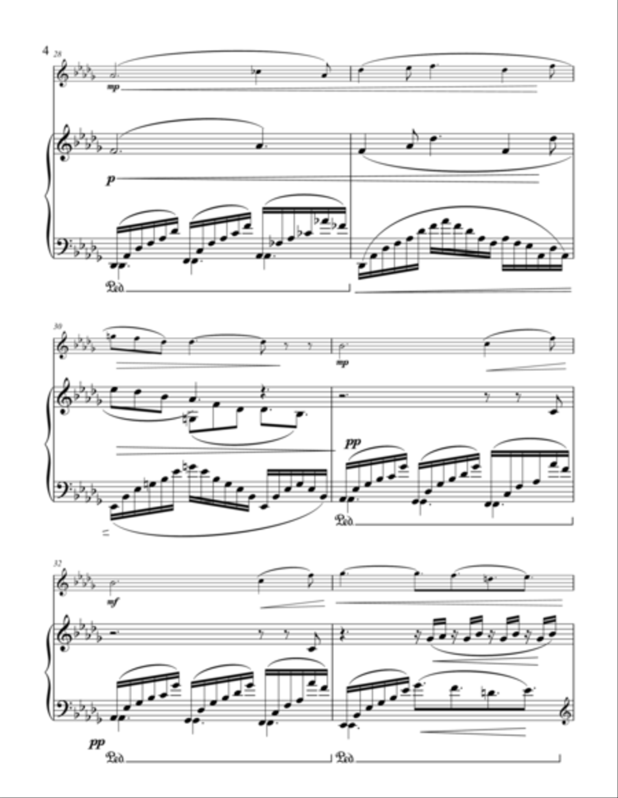 Debussy Clair de lune for flute & piano Flute Solo scores gallery preview page 4