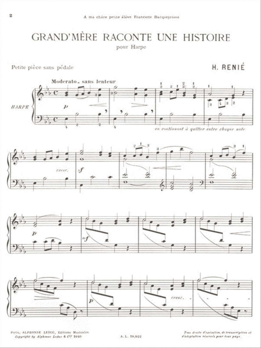 Grand'mere Raconte Une Historie Harp scores gallery preview page 2