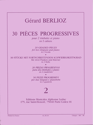 30 Pieces Progressives Vol.2 (percussion(s) & Piano)