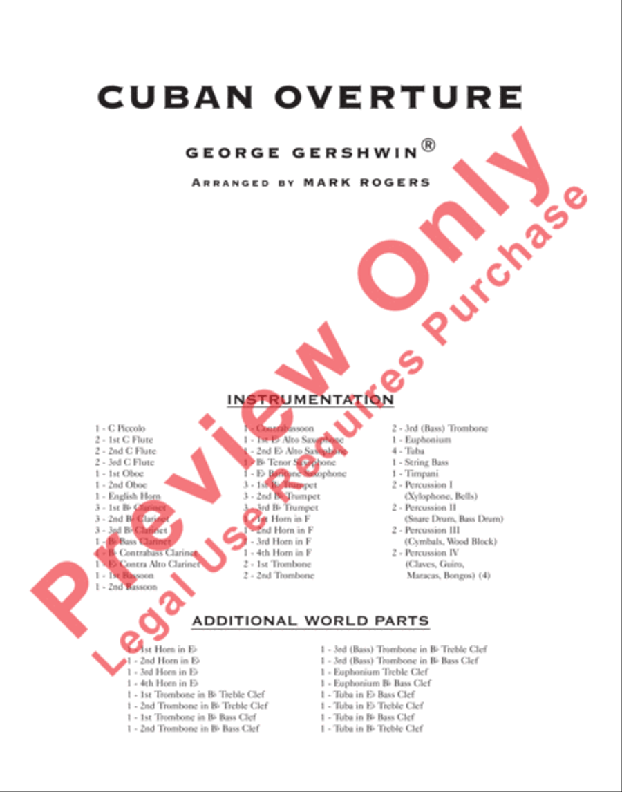 Cuban Overture Concert Band scores gallery preview page 3