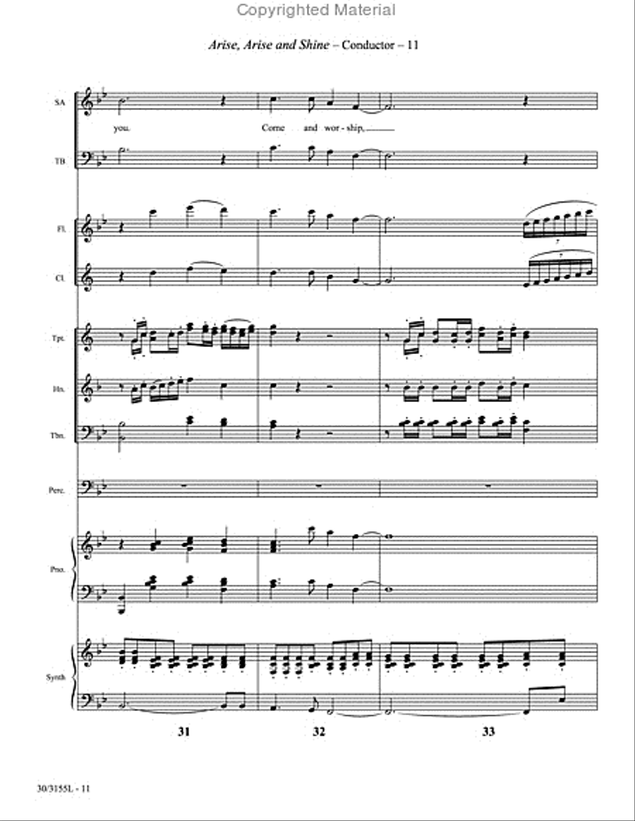 Arise, Arise and Shine! - Orchestral Score and Parts Choir scores gallery preview page 12