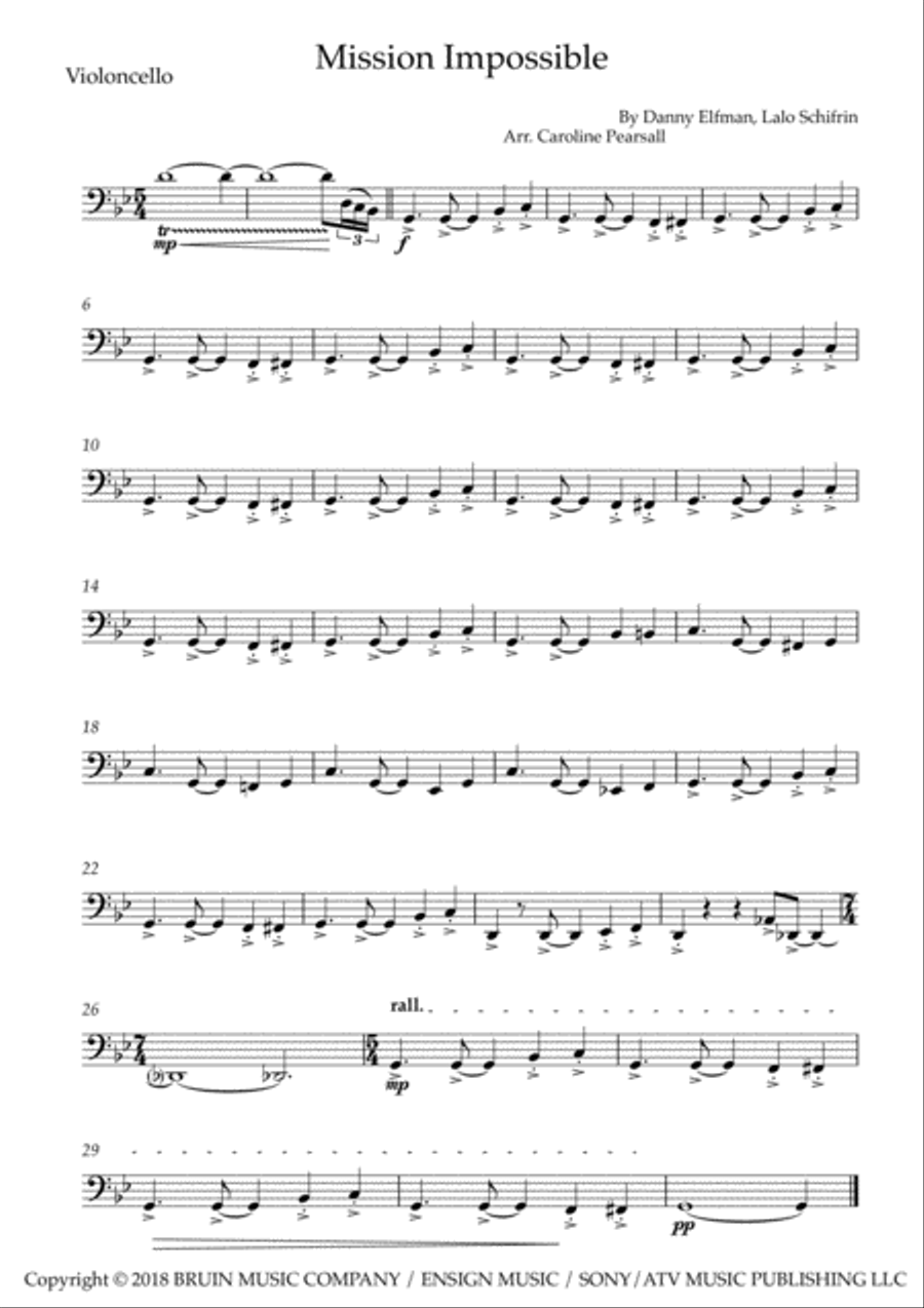 Elfman Medley Elfman Medley String Trio scores gallery preview page 2