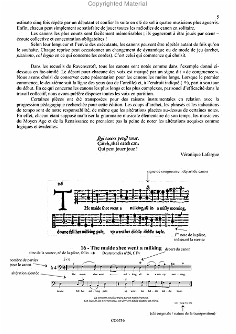Rounds or catches - Canons de la Renaissance anglaise F Instrument scores gallery preview page 3