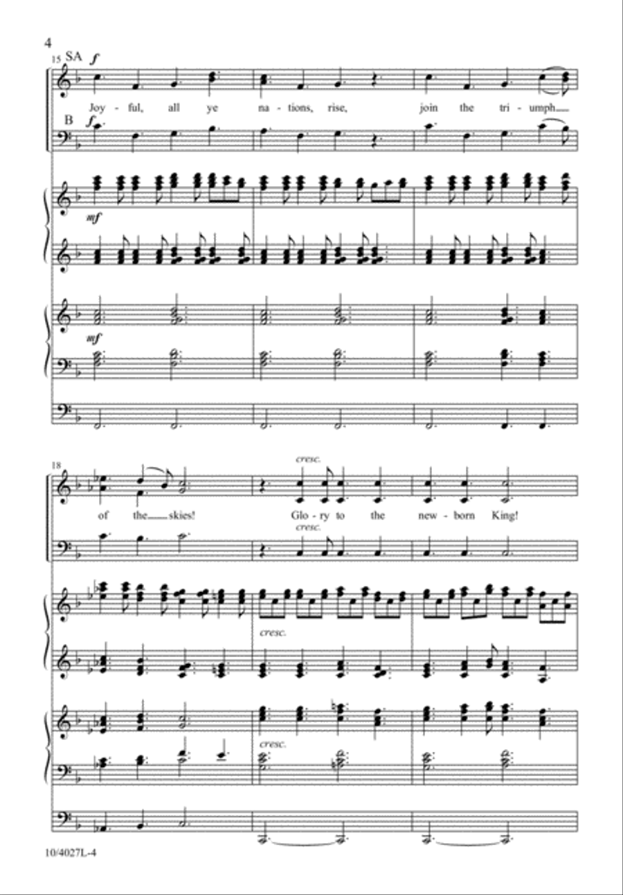 Joyful, All Ye Nations, Rise! 3-Part scores gallery preview page 5