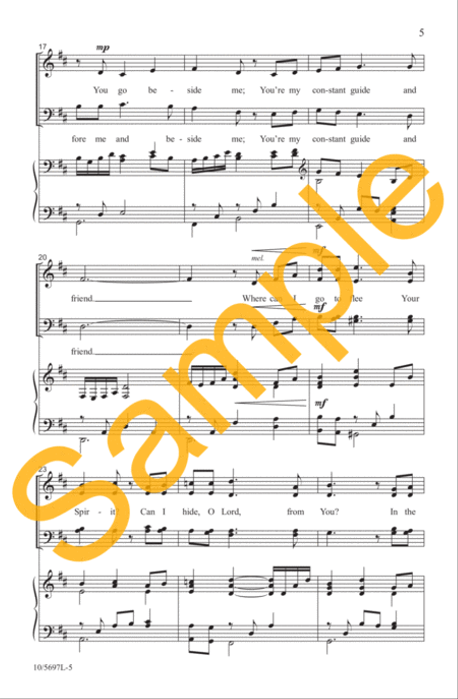 Lord, You've Searched Me and You Know Me 4-Part scores gallery preview page 5