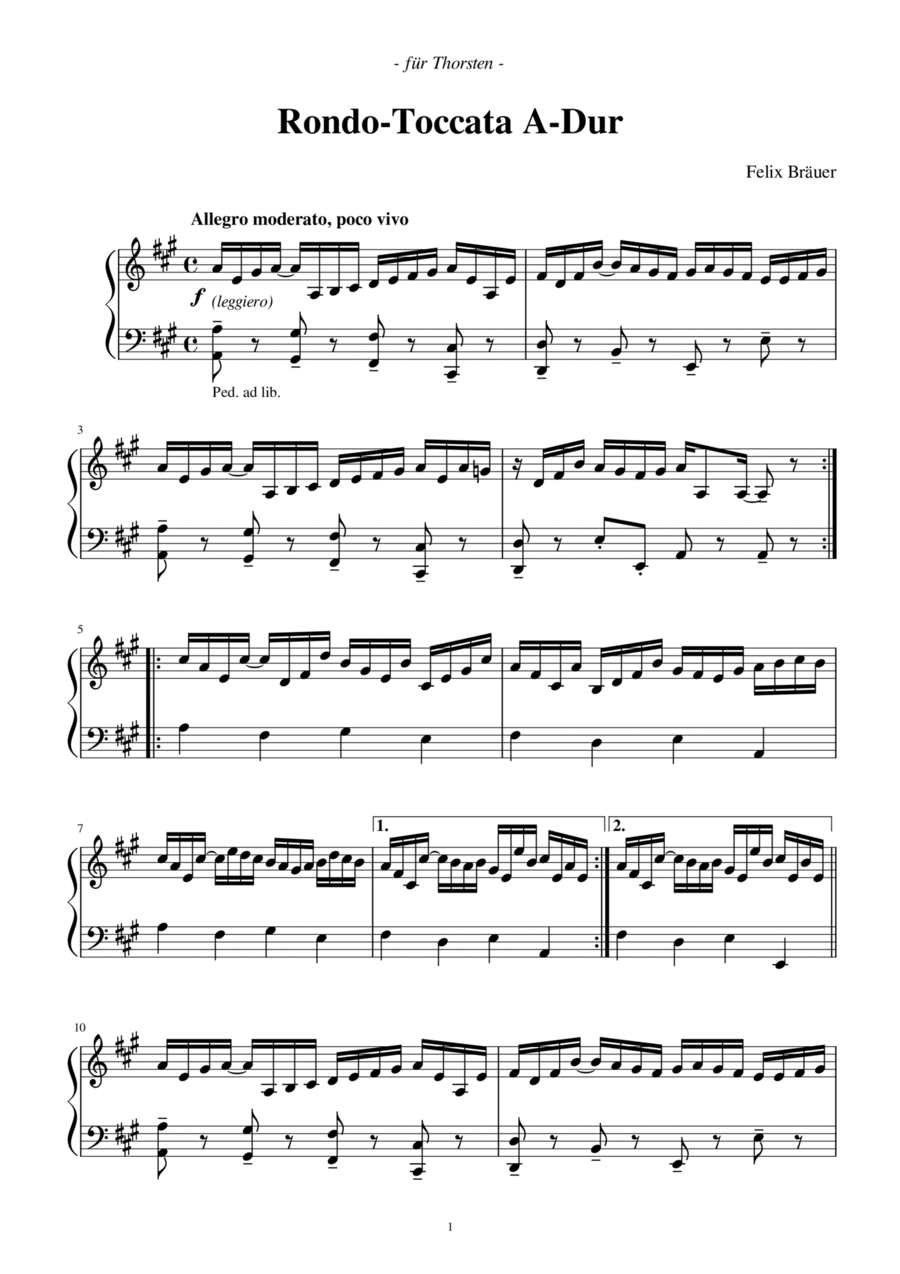 Rondo-Toccata in A-Dur Organ Solo scores gallery preview page 1