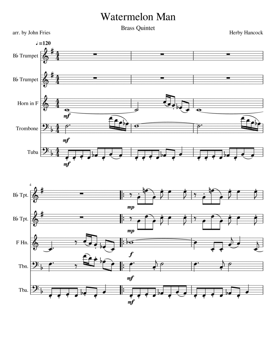 Watermelon Man Horn scores gallery preview page 1
