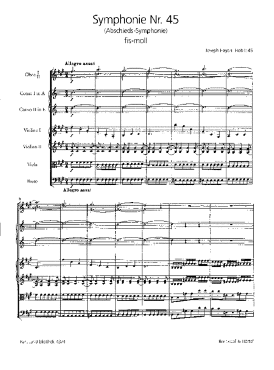 Symphony No. 45 in F minor Hob I:45 Orchestra scores gallery preview page 2
