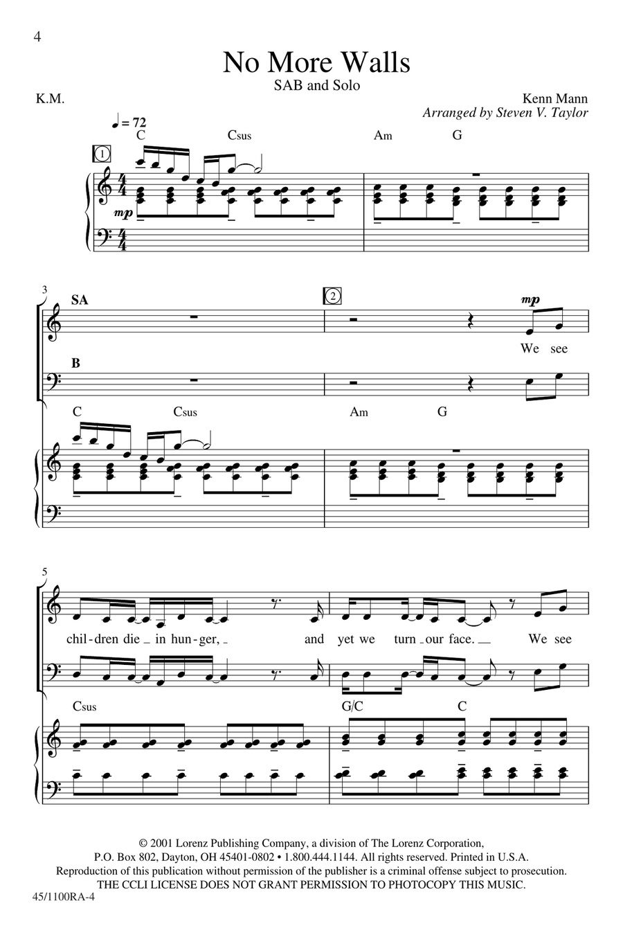No More Walls (Digital Download) Choir scores gallery preview page 4