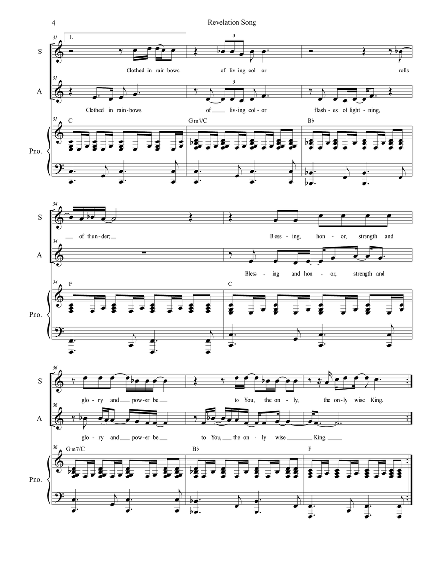 Revelation Song Vocal Duet scores gallery preview page 4