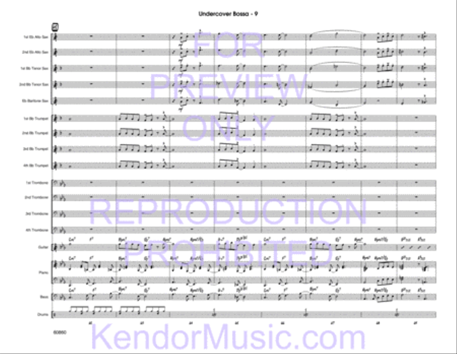 Undercover Bossa (Full Score) Jazz Ensemble scores gallery preview page 10