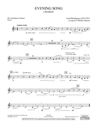 Evening Song (Abendlied) - Pt.6 - Bb Contrabass Clarinet