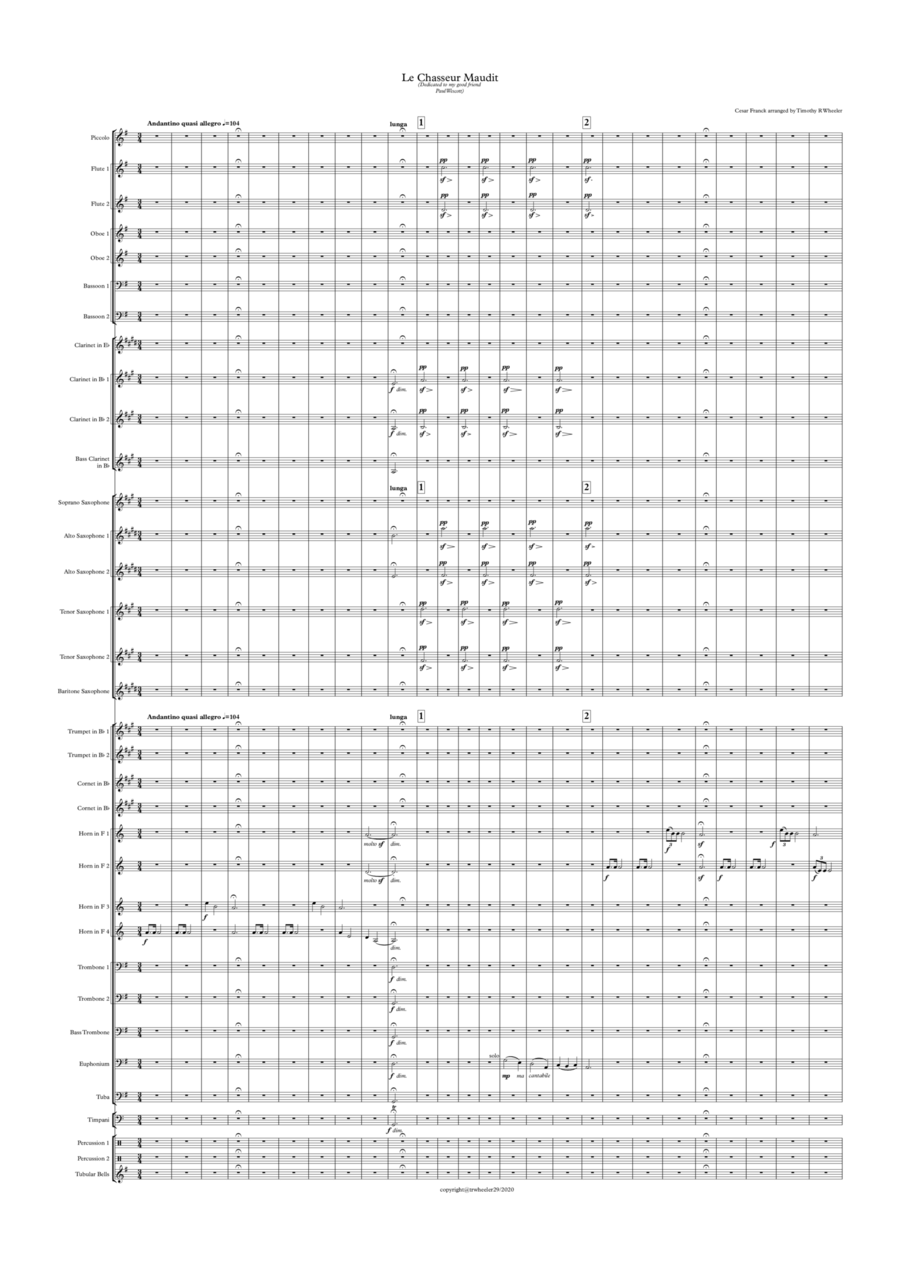 Le Chasseur Maudit (Franck arr Timothy R Wheeler) Small Ensemble scores gallery preview page 1