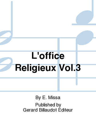 Book cover for L'Office Religieux Vol. 3