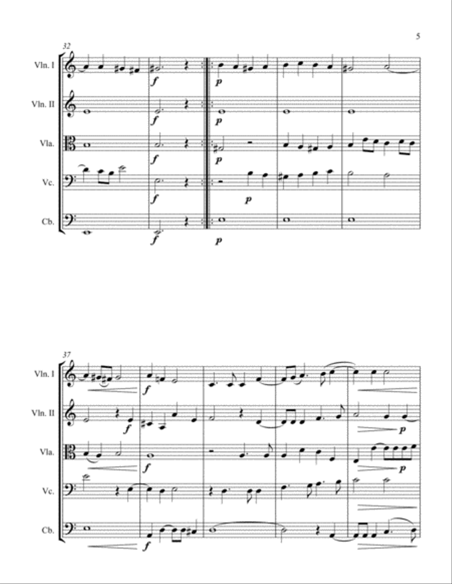Pavane Lachrimae Antique Novae String Orchestra scores gallery preview page 5
