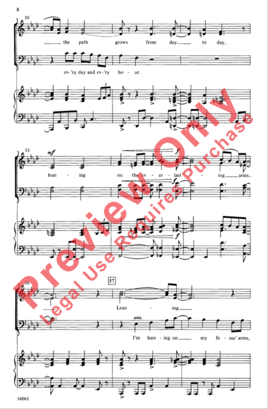 Leaning on the Everlasting Arms 4-Part scores gallery preview page 8