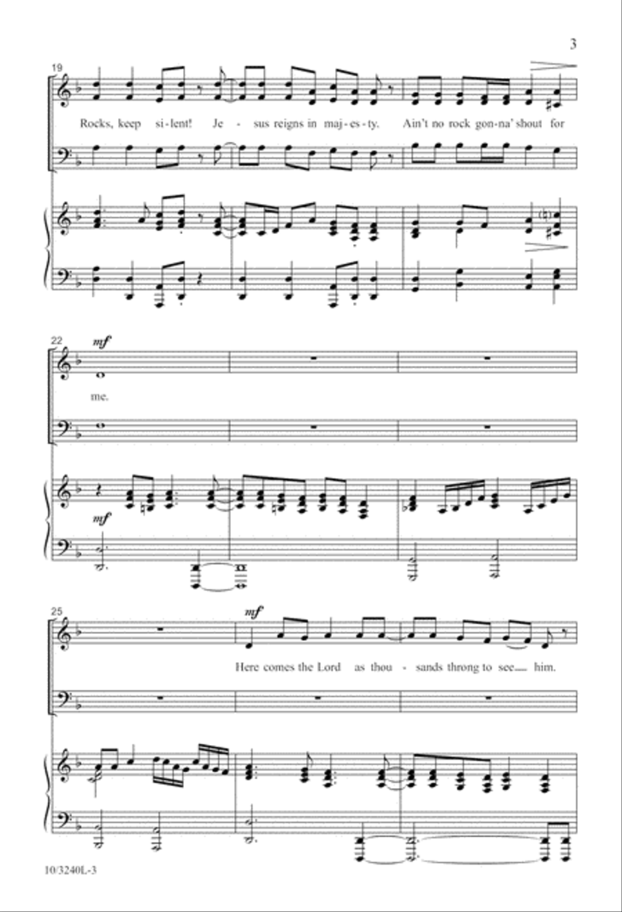 Ain't No Rock Gonna' Shout for Me 3-Part scores gallery preview page 3