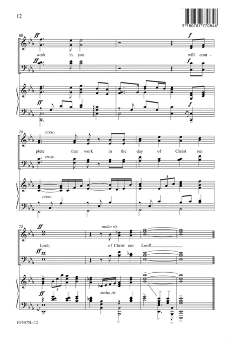 He Who Began a Good Work in You 4-Part scores gallery preview page 12