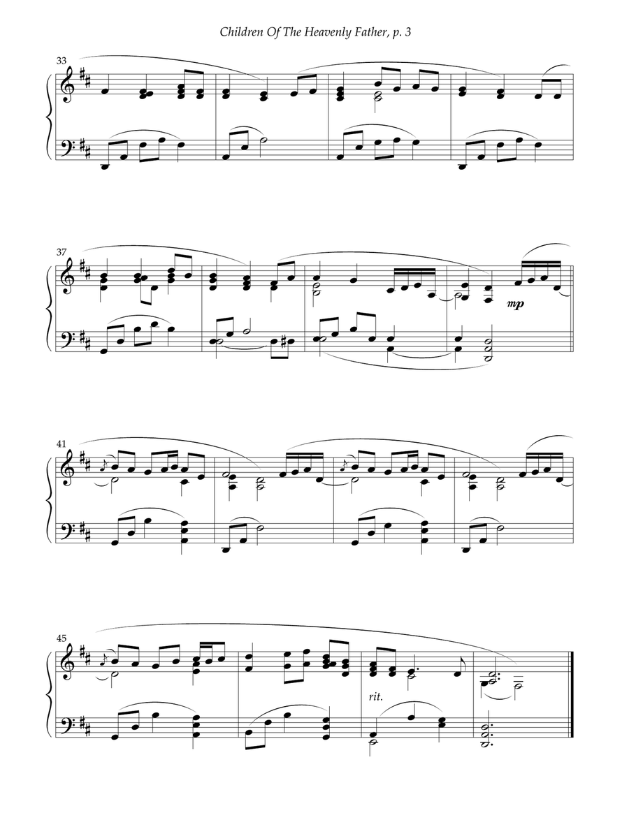 Children Of The Heavenly Father Piano Solo scores gallery preview page 4