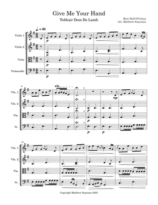 Book cover for Give Me Your Hand - (Tabhair dom do Lámh) - String Quartet