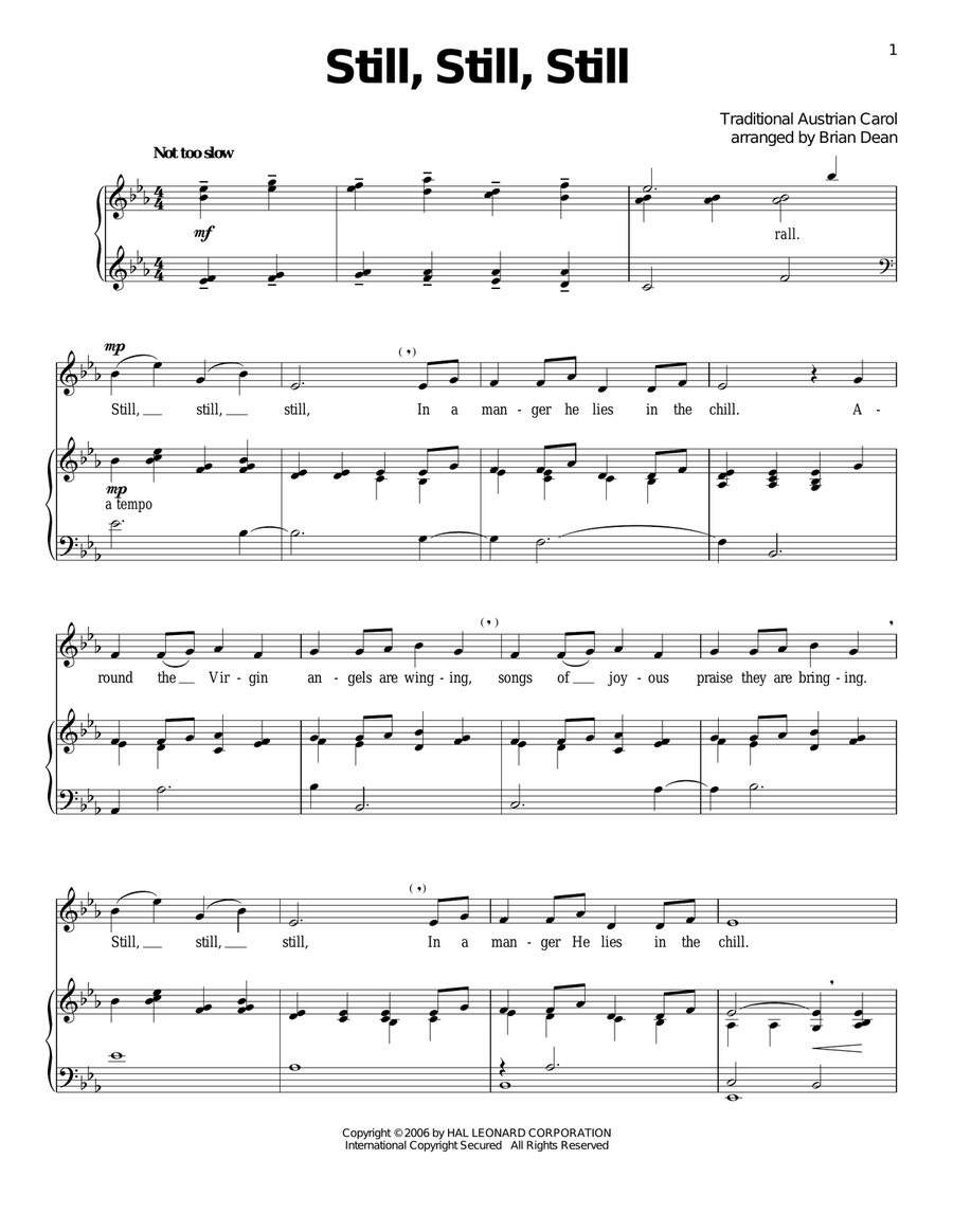 Still, Still, Still Piano, Vocal scores gallery preview page 1