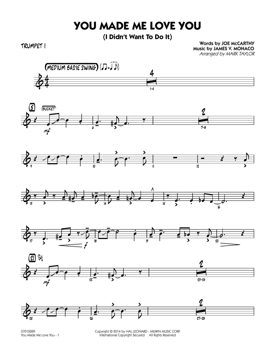 You Made Me Love You (I Didn't Want to Do It) - Trumpet 1