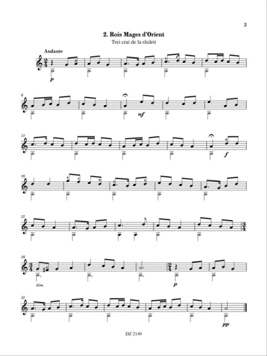 Noël en Roumanie Noël en Roumanie Classical Guitar scores gallery preview page 3