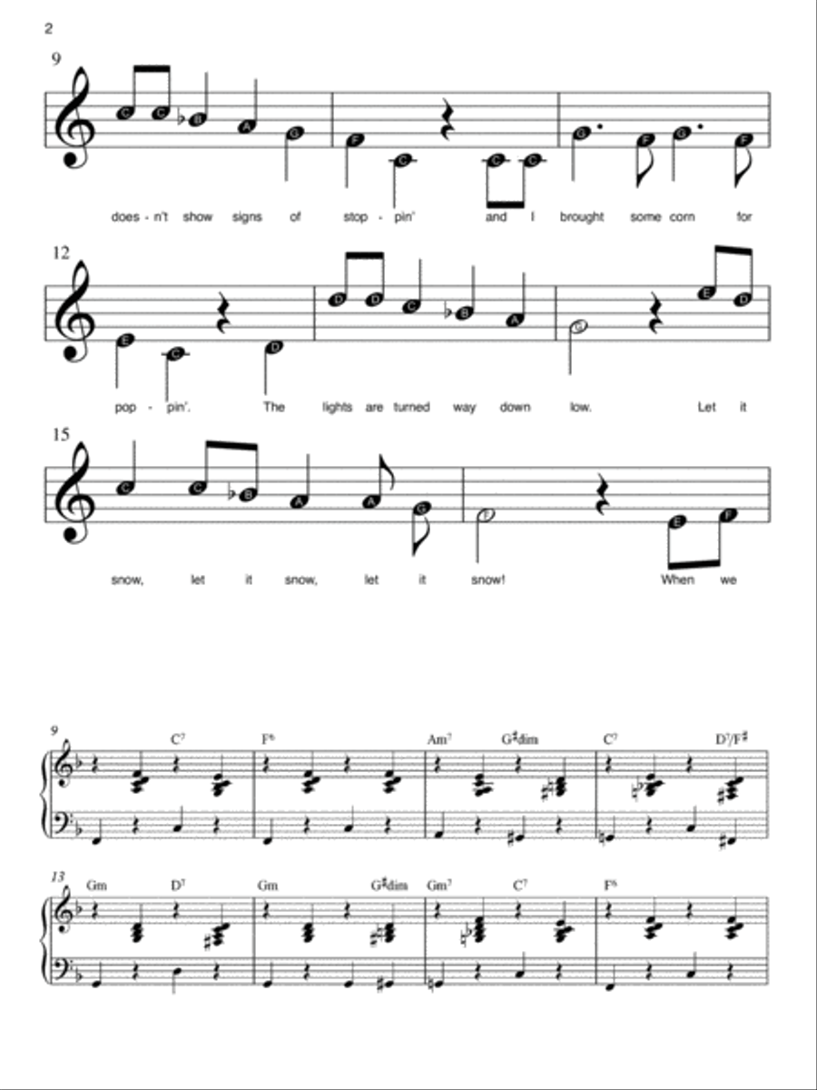 Let It Snow! Let It Snow! Let It Snow! Easy Piano scores gallery preview page 2