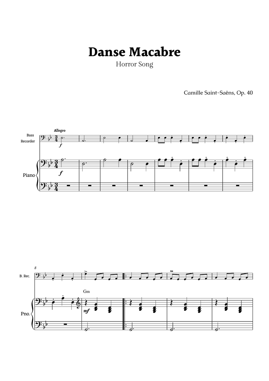 Danse Macabre by Saint-Saëns Artists Chamber Music scores gallery preview page 1