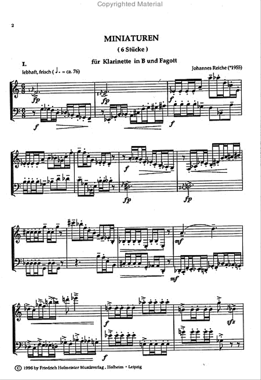 Miniaturen Bassoon scores gallery preview page 2