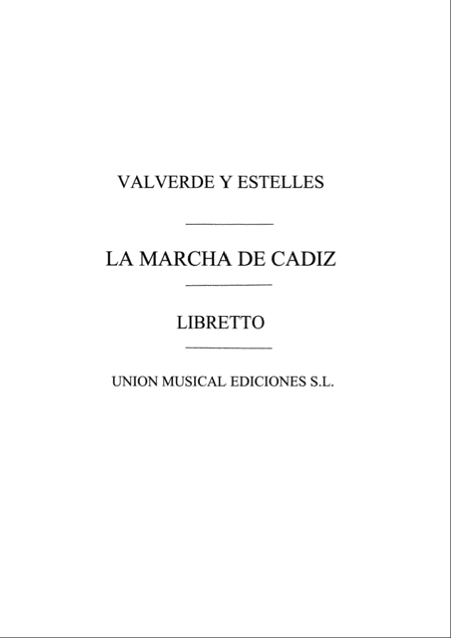 La Marcha Da Cadiz (Libreto) Voice scores gallery preview page 1
