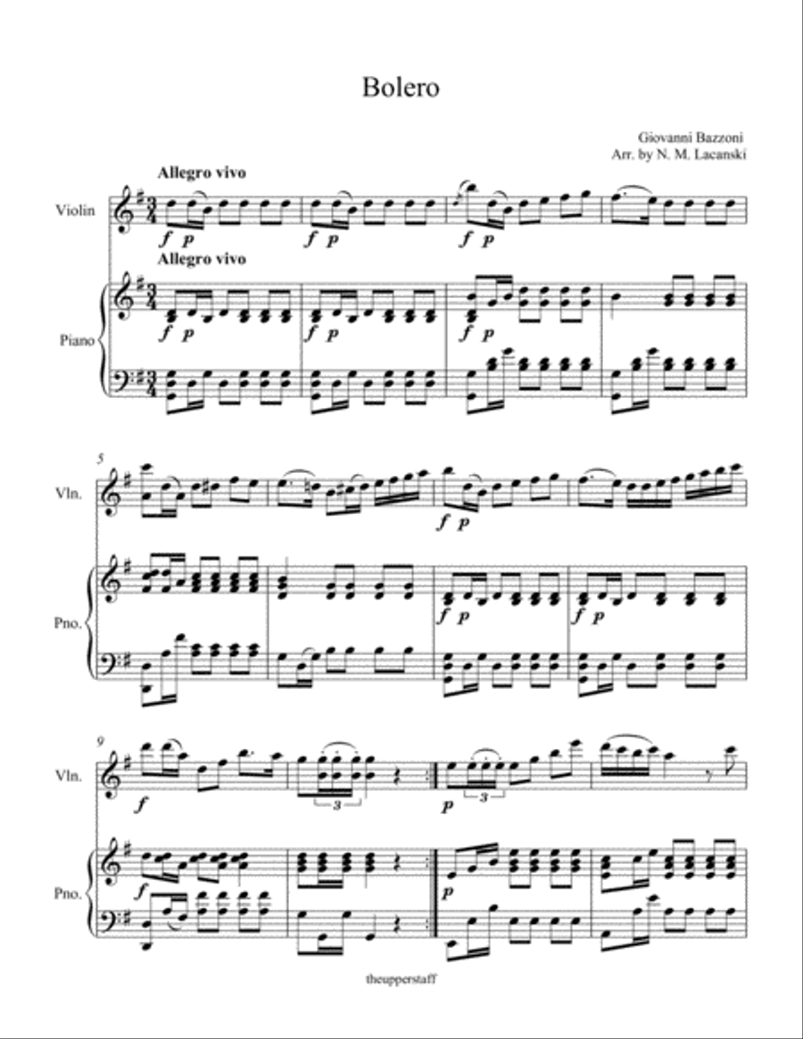Bolero Violin Solo scores gallery preview page 2